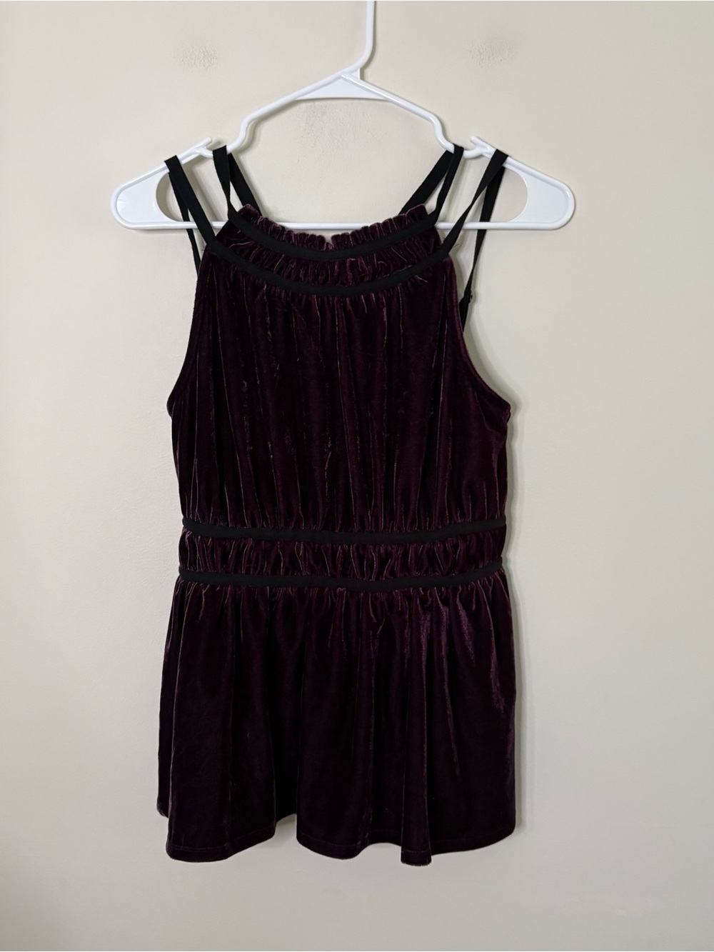 NWT Maurices Womens Small Short Lingerie Velvet Dress Purple Silky Adjustable